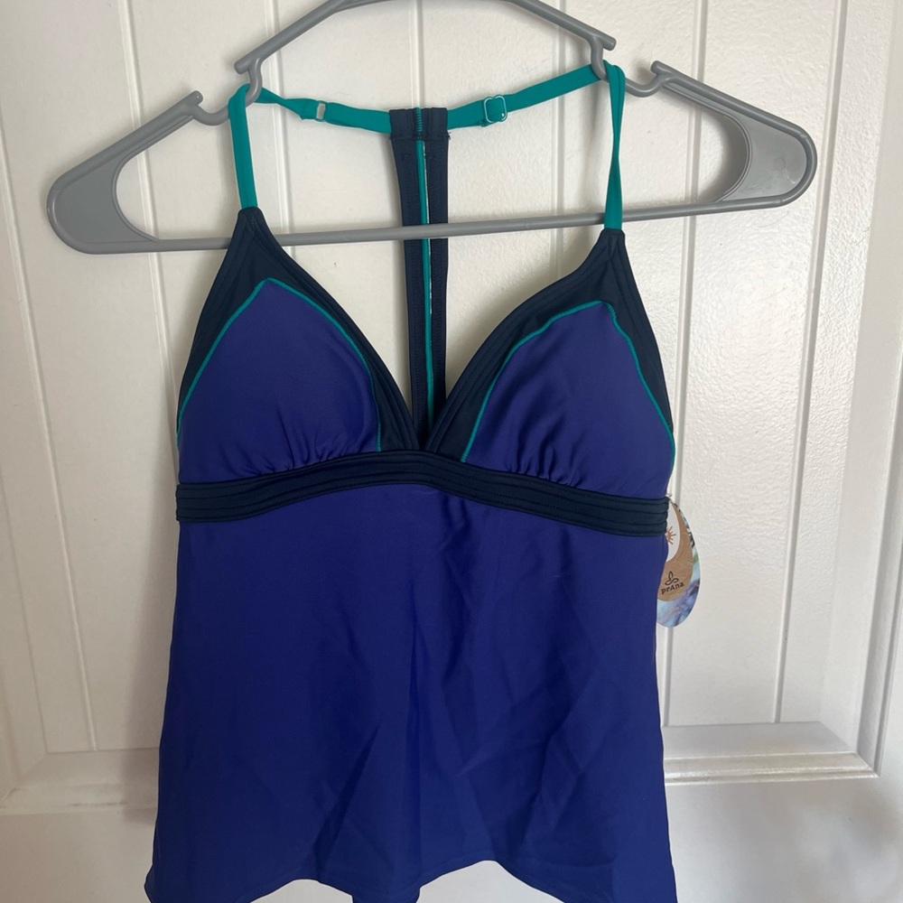 Prana Purple Tankini Top with Teal Accents